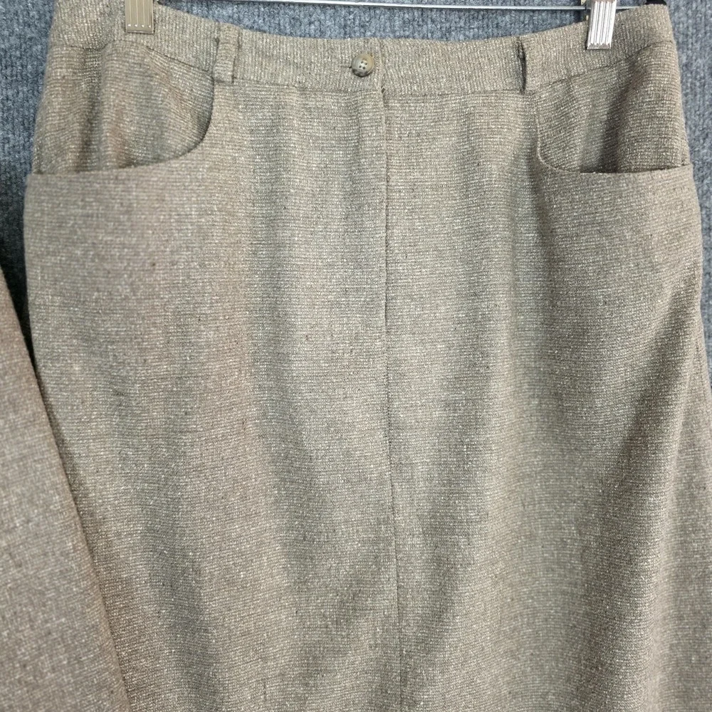 Vintage Talbots Wool Silk Skirt Jacket Suit Set 12 14 USA Career Secretary Tweed - Picture 6 of 9